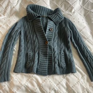 Eddie Bauer dark green/blue sweater with buttons